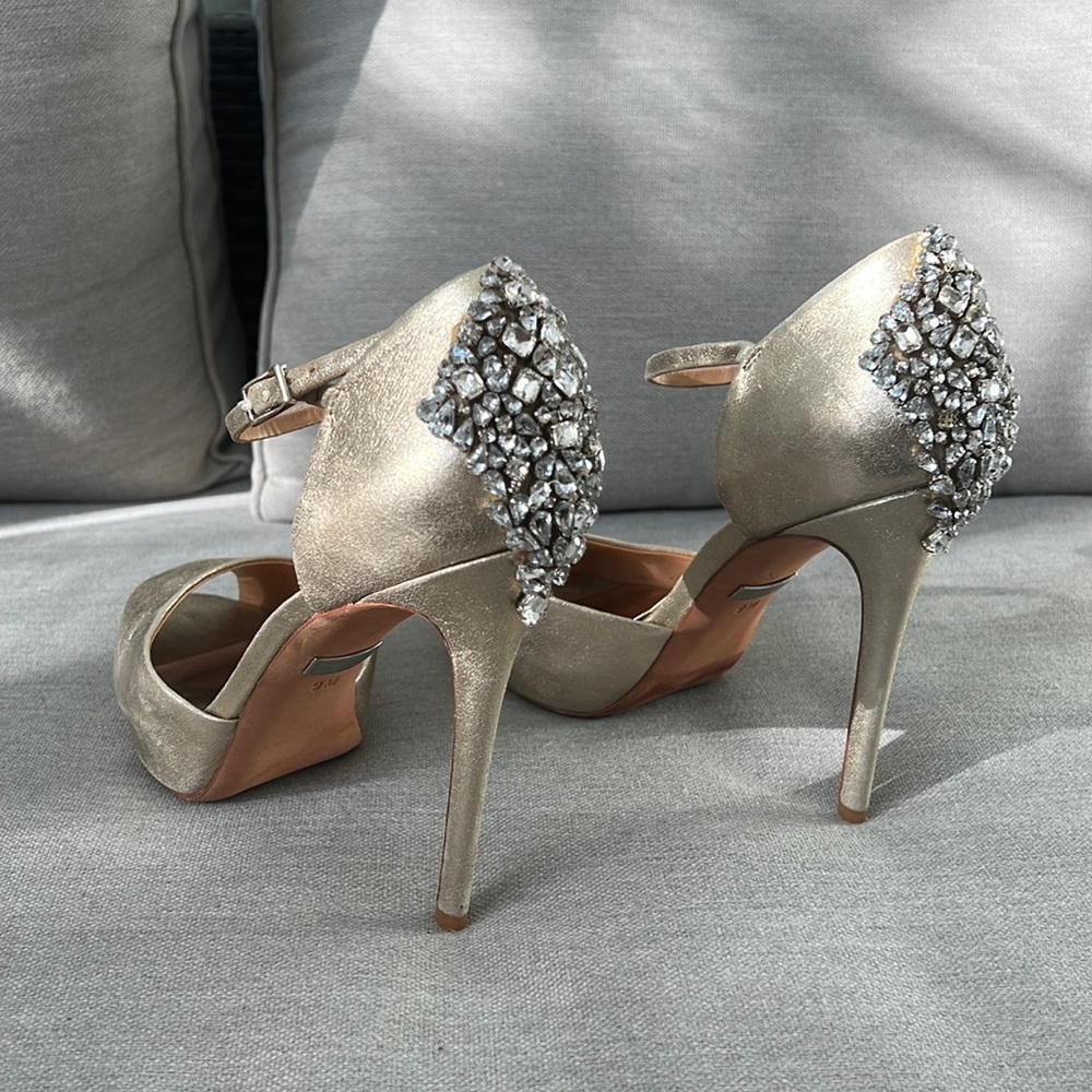 Badgley Mischka Gold with Jewels Stiletto Heels